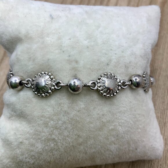 Napier Jewelry - Napier Vintage Silver Tone Ball Disc Bracelet
